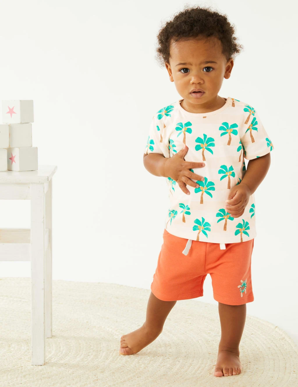 Pure Cotton Palm Tree T-Shirt (0-3 Yrs) 1 Pure Cotton Palm Tree T-Shirt (0-3 Yrs)