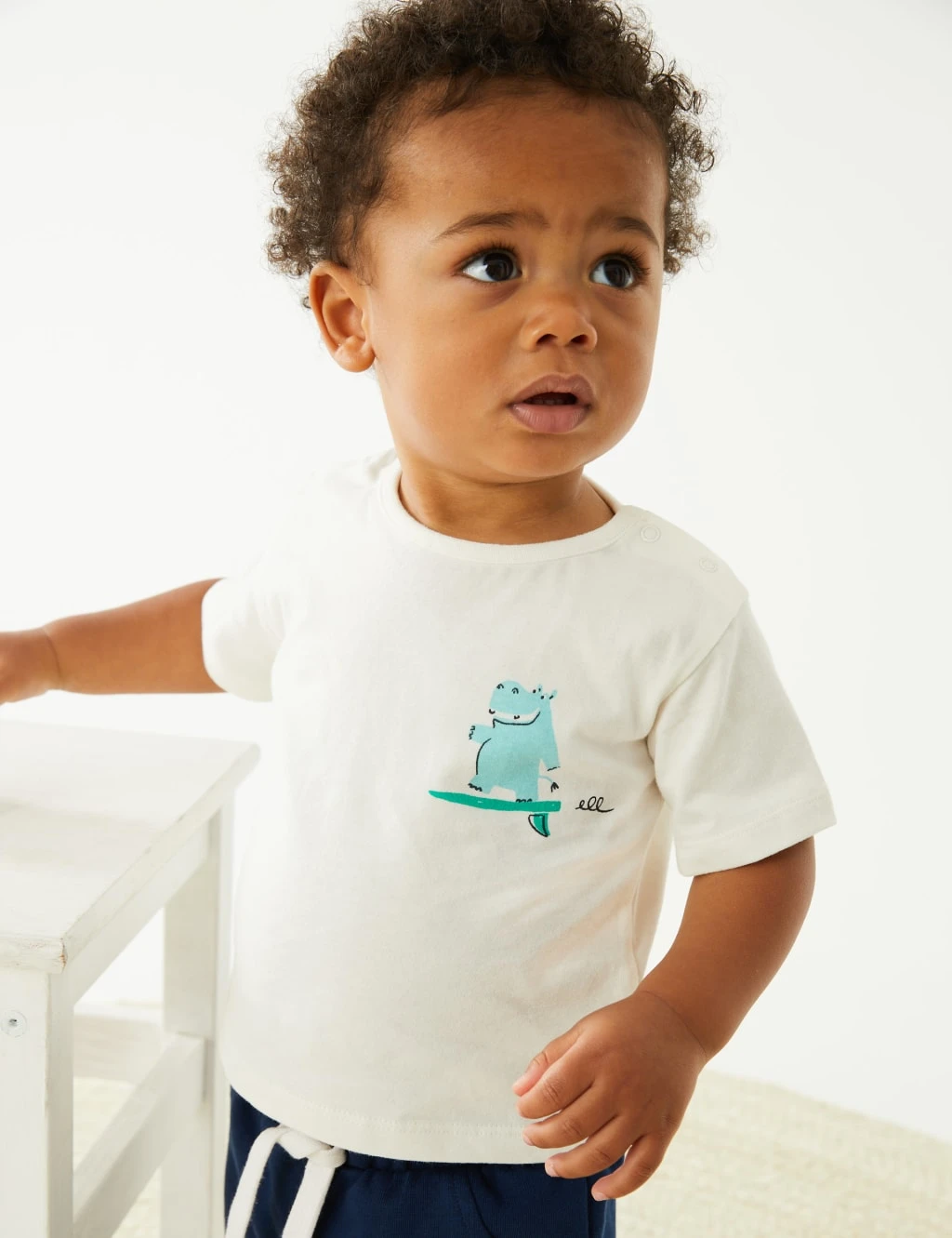 Pure Cotton Surfing Hippo T-Shirt (0-3 Yrs) 1 Pure Cotton Surfing Hippo T-Shirt (0-3 Yrs)
