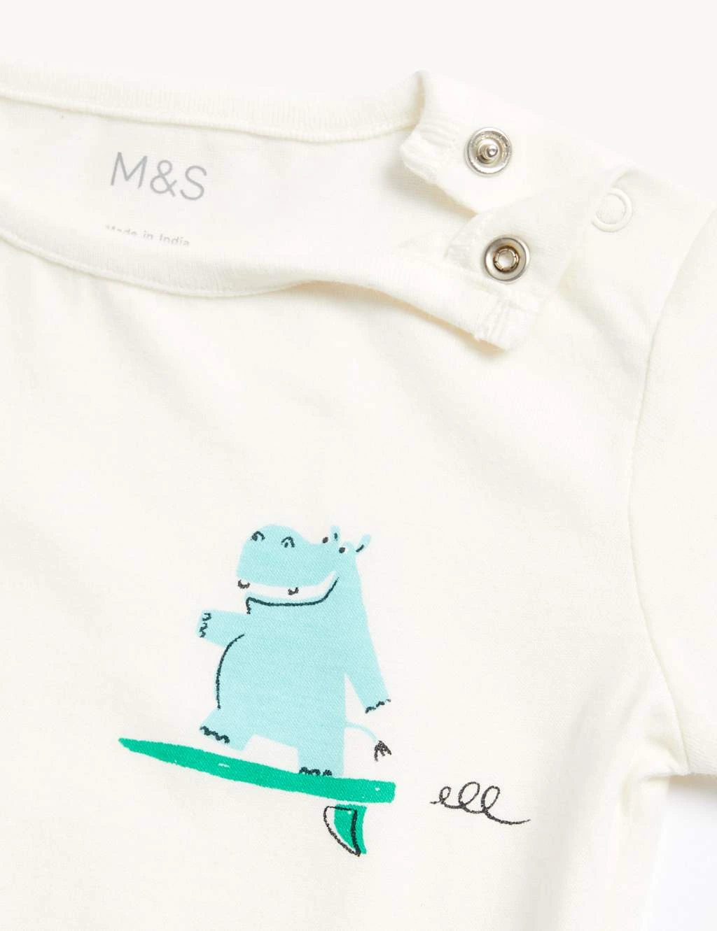 Pure Cotton Surfing Hippo T-Shirt (0-3 Yrs) 3 Pure Cotton Surfing Hippo T-Shirt (0-3 Yrs) - Image 3