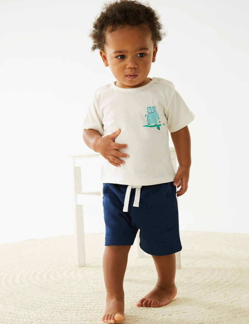 Pure Cotton Surfing Hippo T-Shirt (0-3 Yrs) 4 Pure Cotton Surfing Hippo T-Shirt (0-3 Yrs) - Image 4
