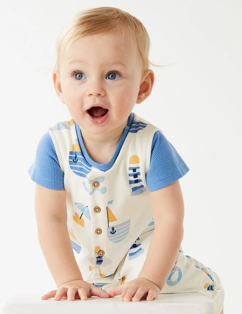 2pc Cotton Rich Boat Print Outfit (0-3 Yrs) 8 2pc Cotton Rich Boat Print Outfit (0-3 Yrs) - Image 8