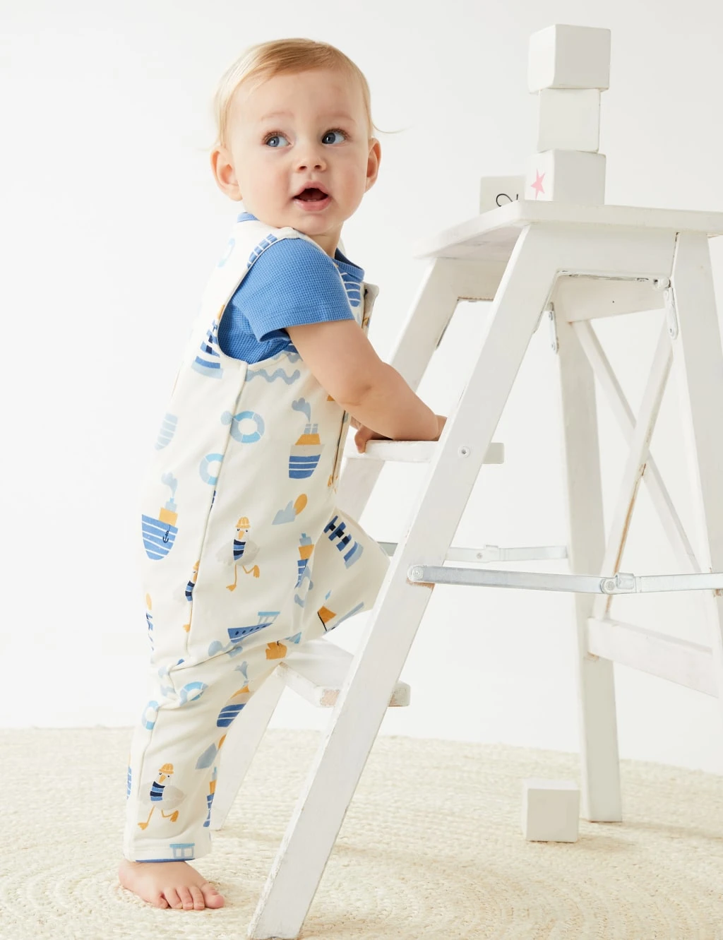 2pc Cotton Rich Boat Print Outfit (0-3 Yrs) 9 2pc Cotton Rich Boat Print Outfit (0-3 Yrs) - Image 9