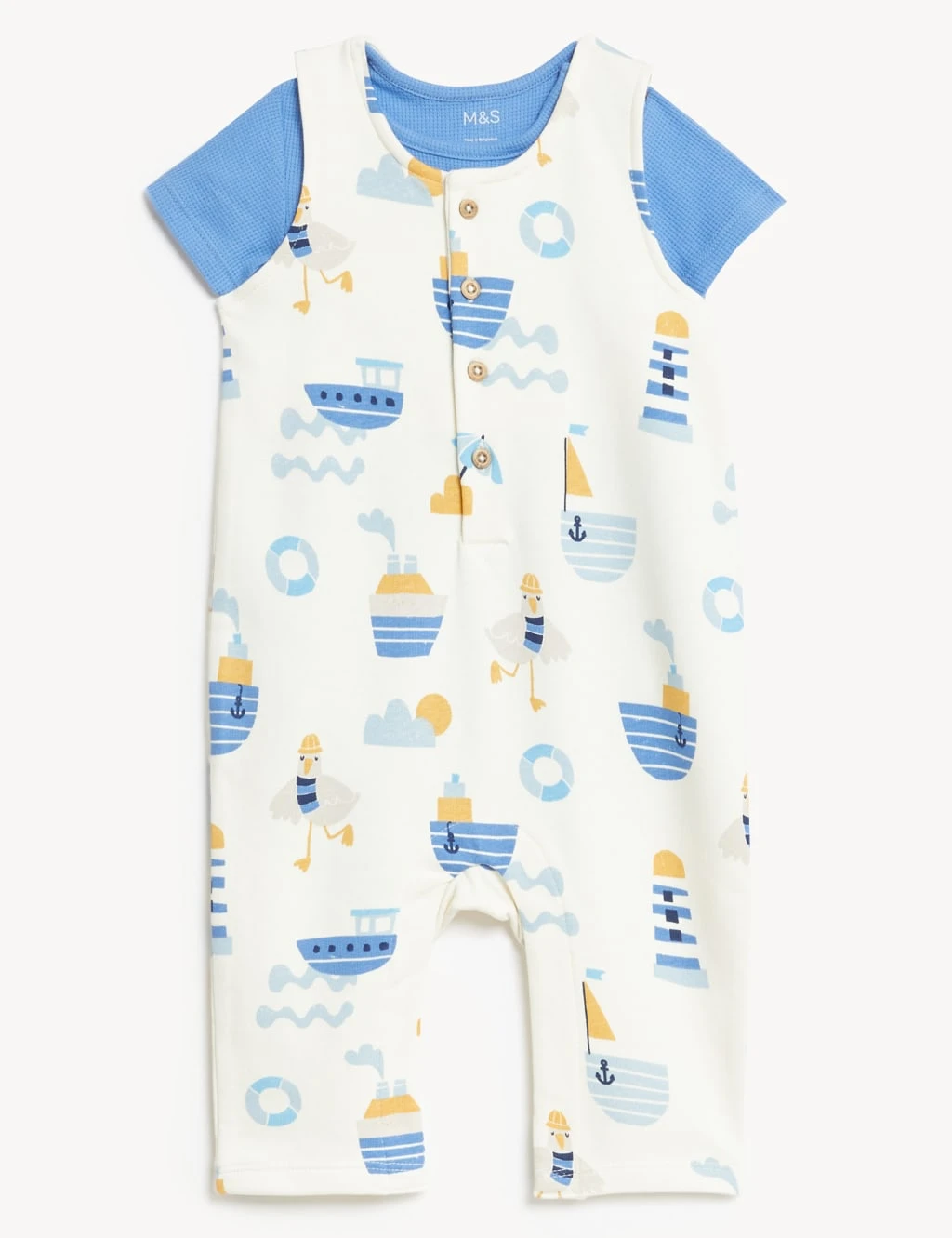2pc Cotton Rich Boat Print Outfit (0-3 Yrs) 2 2pc Cotton Rich Boat Print Outfit (0-3 Yrs) - Image 2