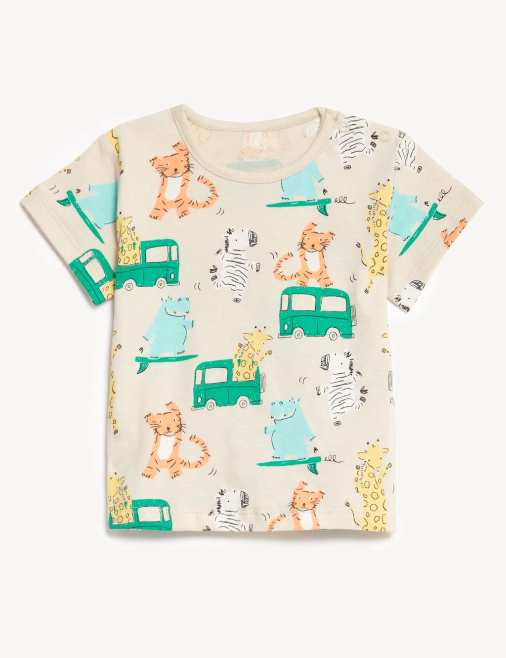 Pure Cotton Animal Print T-Shirt (0-3 Yrs) 2 Pure Cotton Animal Print T-Shirt (0-3 Yrs) - Image 2