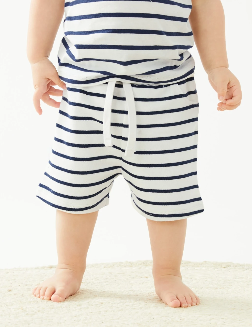 Cotton Rich Striped Shorts (0-3 Yrs) 5 Cotton Rich Striped Shorts (0-3 Yrs) - Image 5