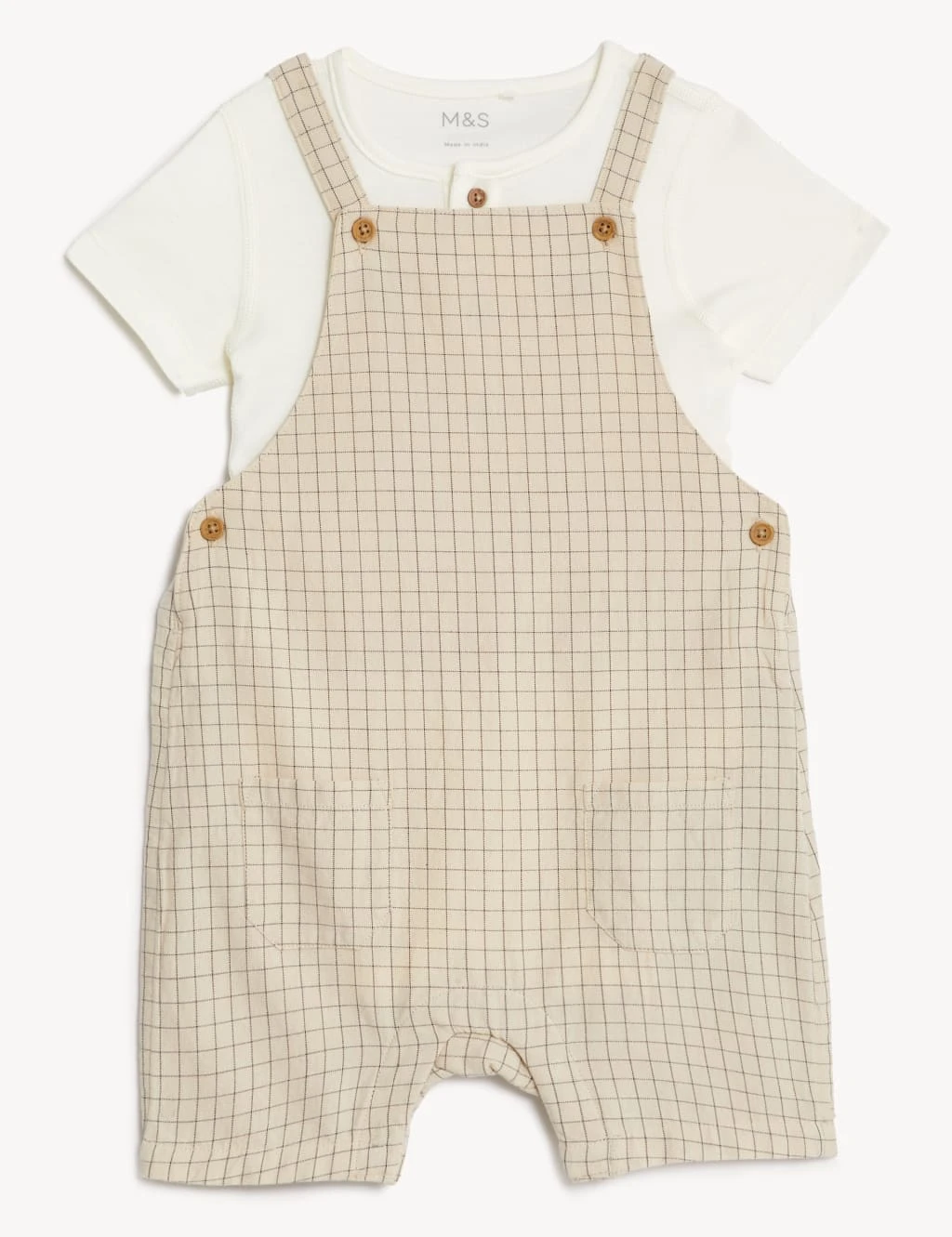 2pc Cotton Blend Checked Outfit (0-3 Yrs) 2 2pc Cotton Blend Checked Outfit (0-3 Yrs) - Image 2