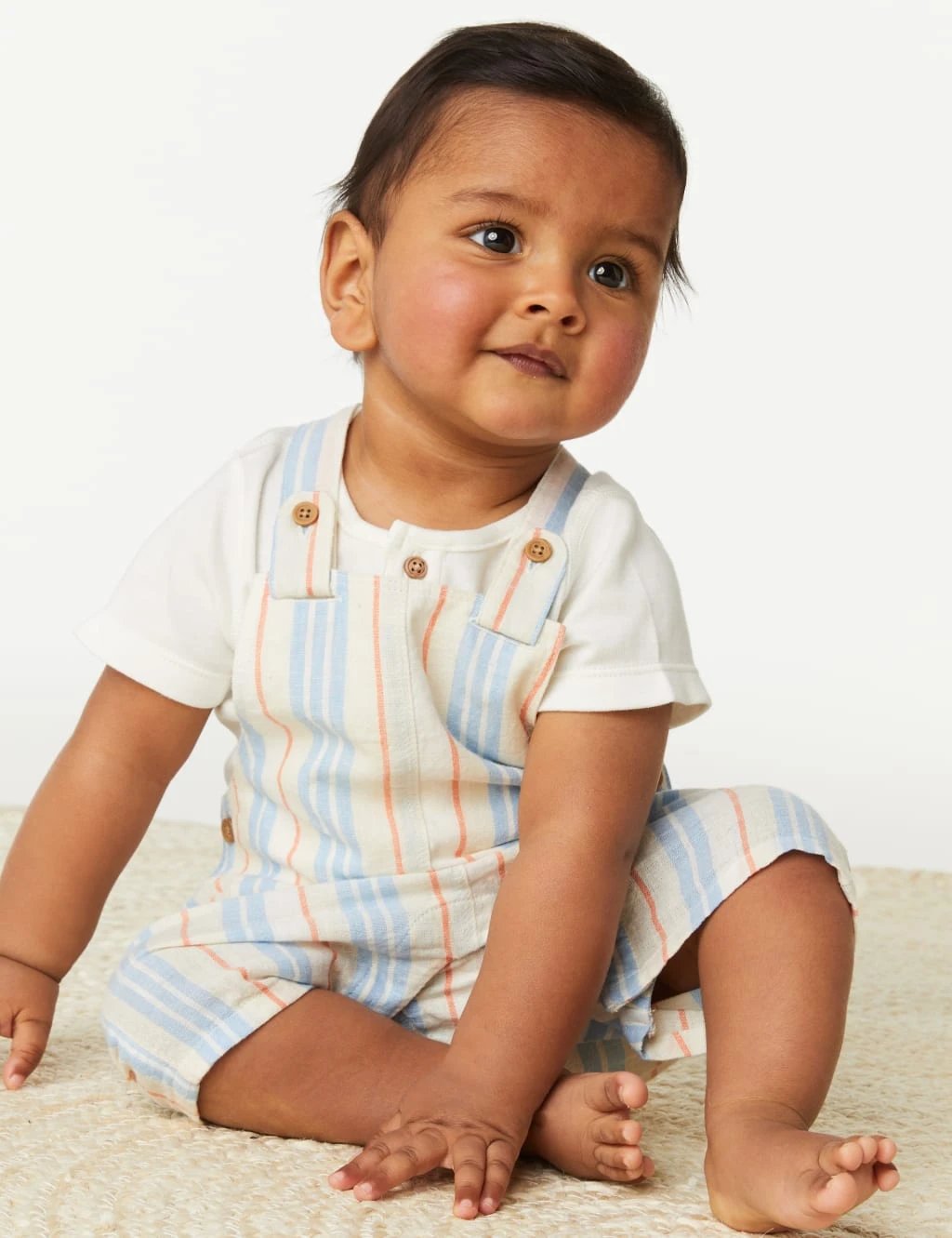 2pc Cotton Blend Striped Outfit (0-3 Yrs) 1 2pc Cotton Blend Striped Outfit (0-3 Yrs)