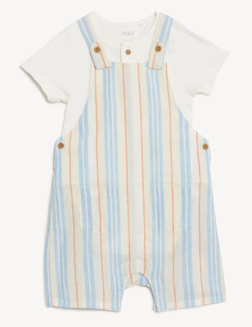 2pc Cotton Blend Striped Outfit (0-3 Yrs) 2 2pc Cotton Blend Striped Outfit (0-3 Yrs) - Image 2