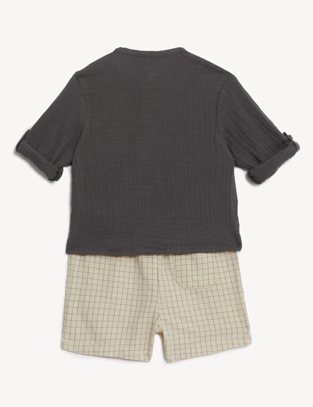 2pc Pure Cotton Checked Outfit (0-3 Yrs) 3 2pc Pure Cotton Checked Outfit (0-3 Yrs) - Image 3