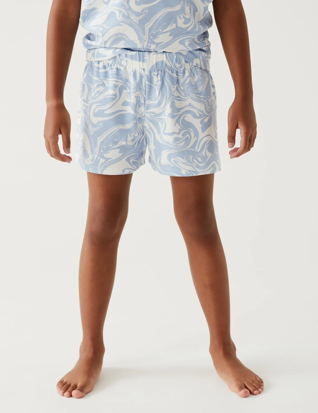 Cotton Rich Marble Print Short Pyjama Set (7-16 Yrs) 4 Cotton Rich Marble Print Short Pyjama Set (7-16 Yrs) - Image 4