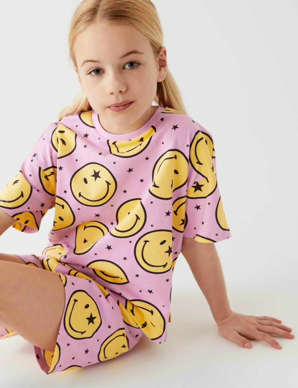 Pure Cotton SmileyWorld® Print Short Pyjama Set (6-16 Yrs) 1 Pure Cotton SmileyWorld® Print Short Pyjama Set (6-16 Yrs)