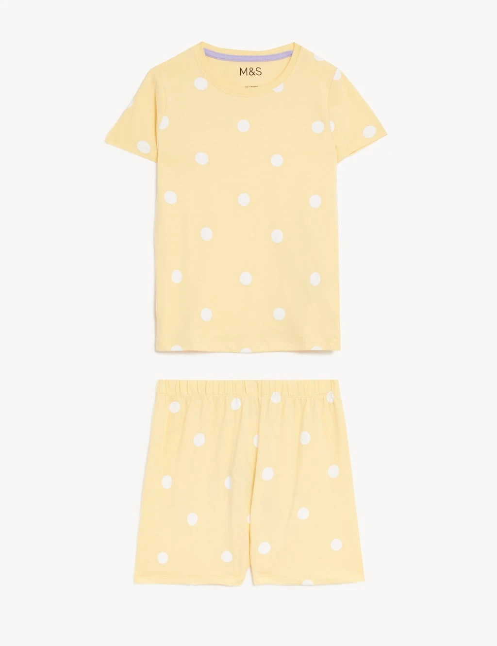 Cotton Rich Polka Dot Short Pyjama Set (1-8 Yrs) 2 Cotton Rich Polka Dot Short Pyjama Set (1-8 Yrs) - Image 2