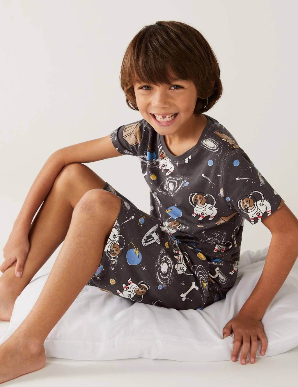 Cotton Rich Space Dog Short Pyjama Set (7-16 Yrs) 1 Cotton Rich Space Dog Short Pyjama Set (7-16 Yrs)