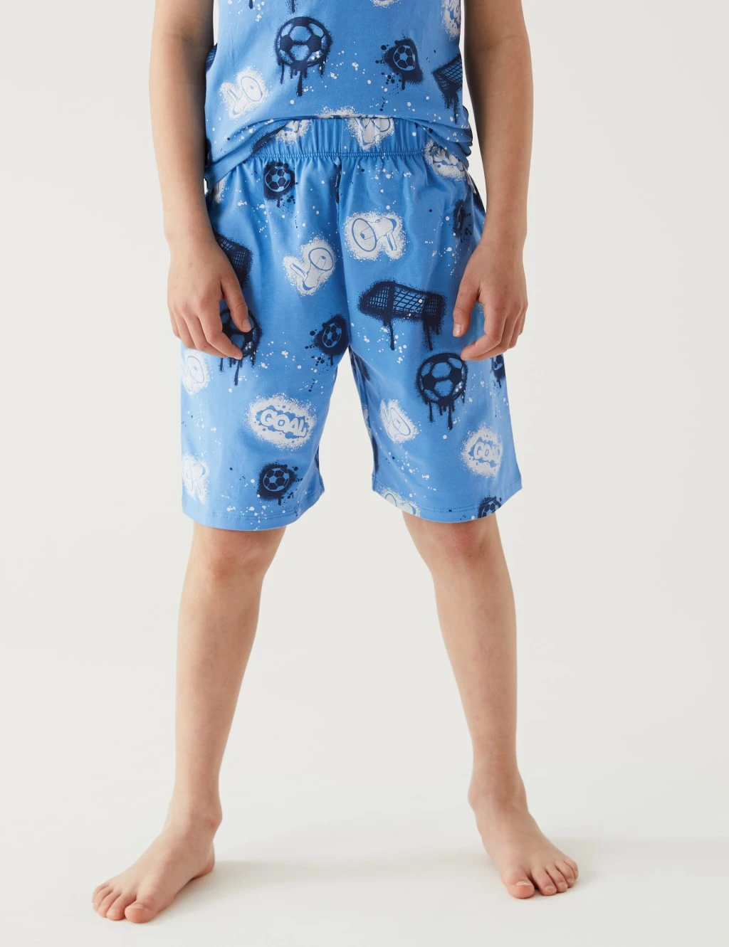 Cotton Rich Football Short Pyjama Set (7-16 Yrs) 4 Cotton Rich Football Short Pyjama Set (7-16 Yrs) - Image 4