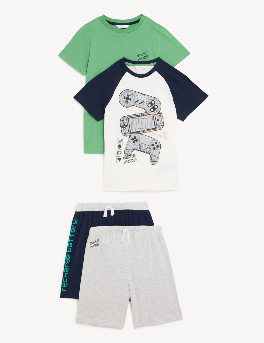 2pk Cotton Rich Gaming Short Pyjama Sets (6-16 Yrs) 2 2pk Cotton Rich Gaming Short Pyjama Sets (6-16 Yrs) - Image 2