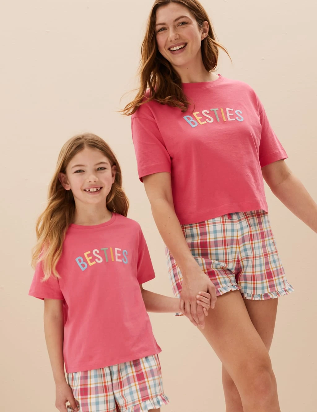 Pure Cotton Besties Slogan Short Pyjama Set (1 - 16 Yrs) 5 Pure Cotton Besties Slogan Short Pyjama Set (1 - 16 Yrs) - Image 5