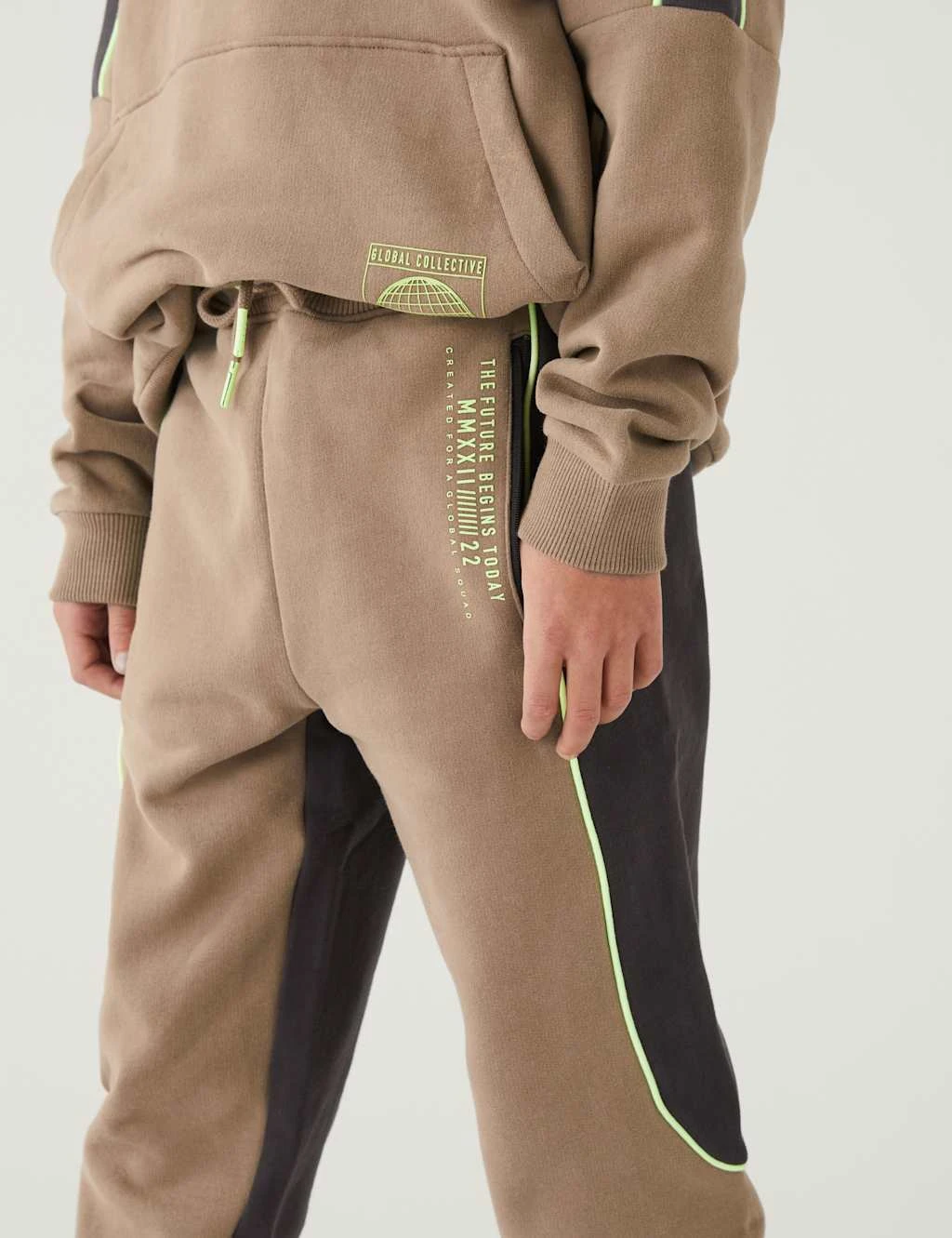 Cotton Rich Colour Block Joggers (6-16 Yrs) 4 Cotton Rich Colour Block Joggers (6-16 Yrs) - Image 4