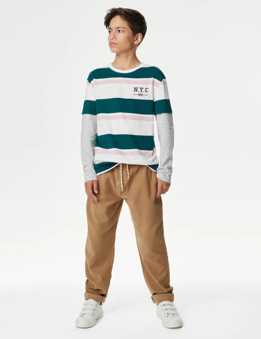 Relaxed Cotton Rich Skater Chinos (6-16 Yrs) 1 Relaxed Cotton Rich Skater Chinos (6-16 Yrs)