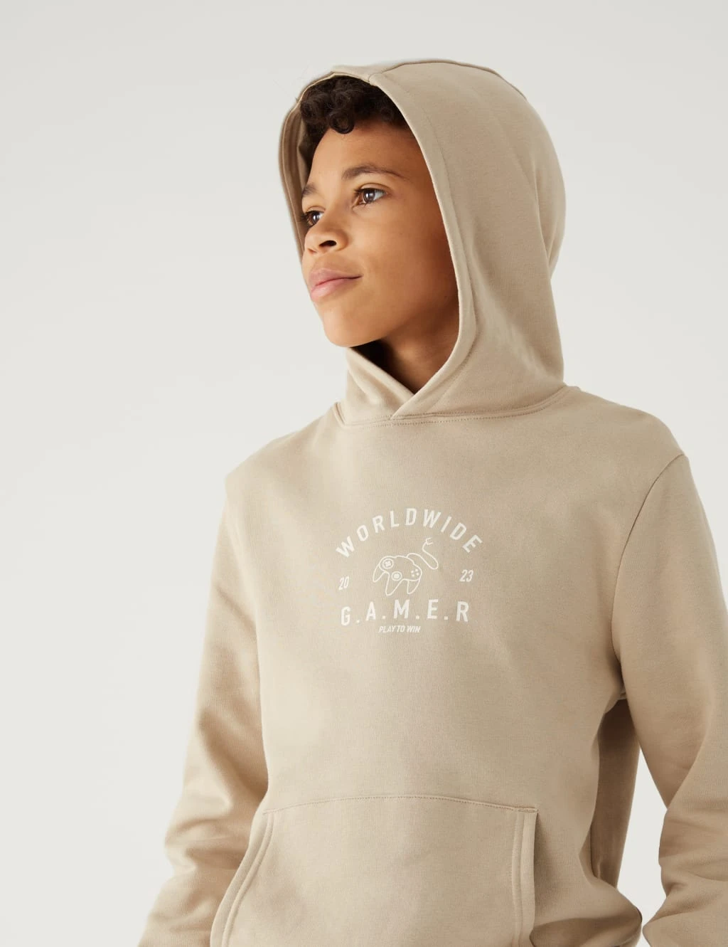Cotton Rich Gamer Slogan Hoodie (6-16 Yrs) 1 Cotton Rich Gamer Slogan Hoodie (6-16 Yrs)