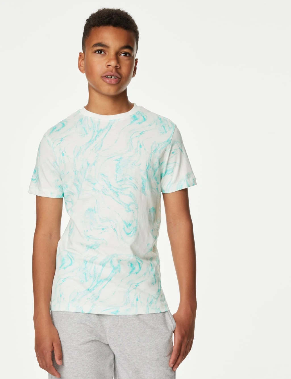 Pure Cotton Marble Print T-Shirt (6-16 Yrs) 1 Pure Cotton Marble Print T-Shirt (6-16 Yrs)