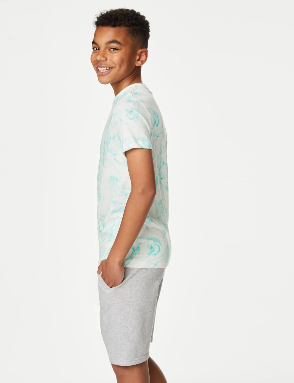 Pure Cotton Marble Print T-Shirt (6-16 Yrs) 3 Pure Cotton Marble Print T-Shirt (6-16 Yrs) - Image 3