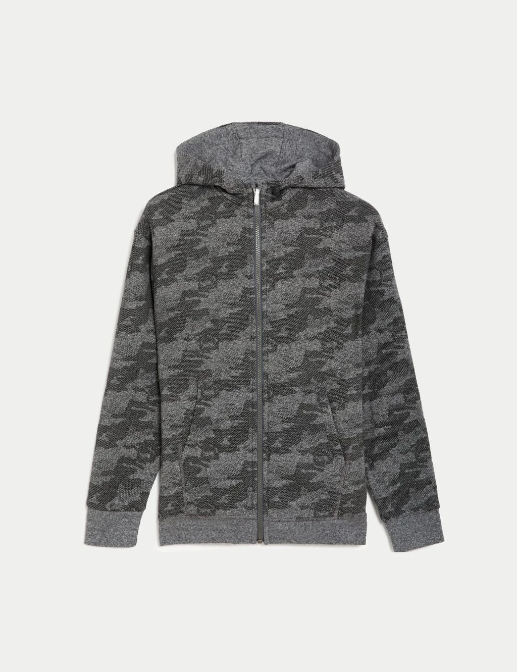 Cotton Rich Patterned Zip Hoodie (6-16 Yrs) 1 Cotton Rich Patterned Zip Hoodie (6-16 Yrs)