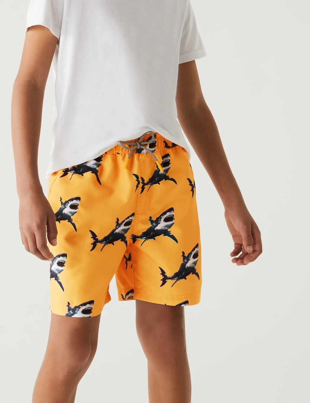Shark Print Swim Shorts (6-16 Yrs) 3 Shark Print Swim Shorts (6-16 Yrs) - Image 3