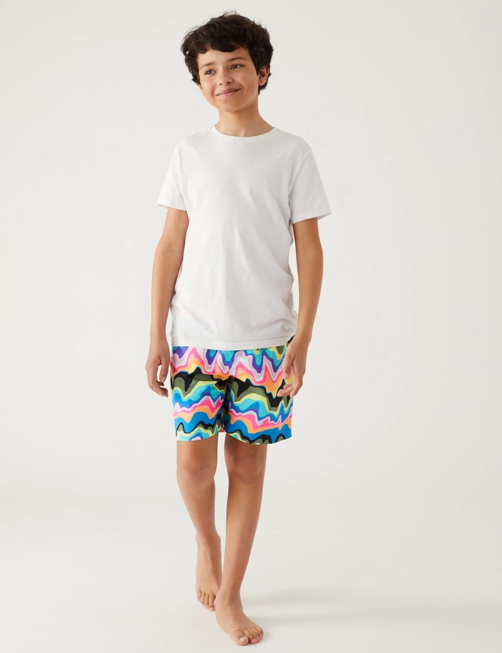 Holographic Print Swim Shorts (6 - 16 Yrs) 1 Holographic Print Swim Shorts (6 - 16 Yrs)