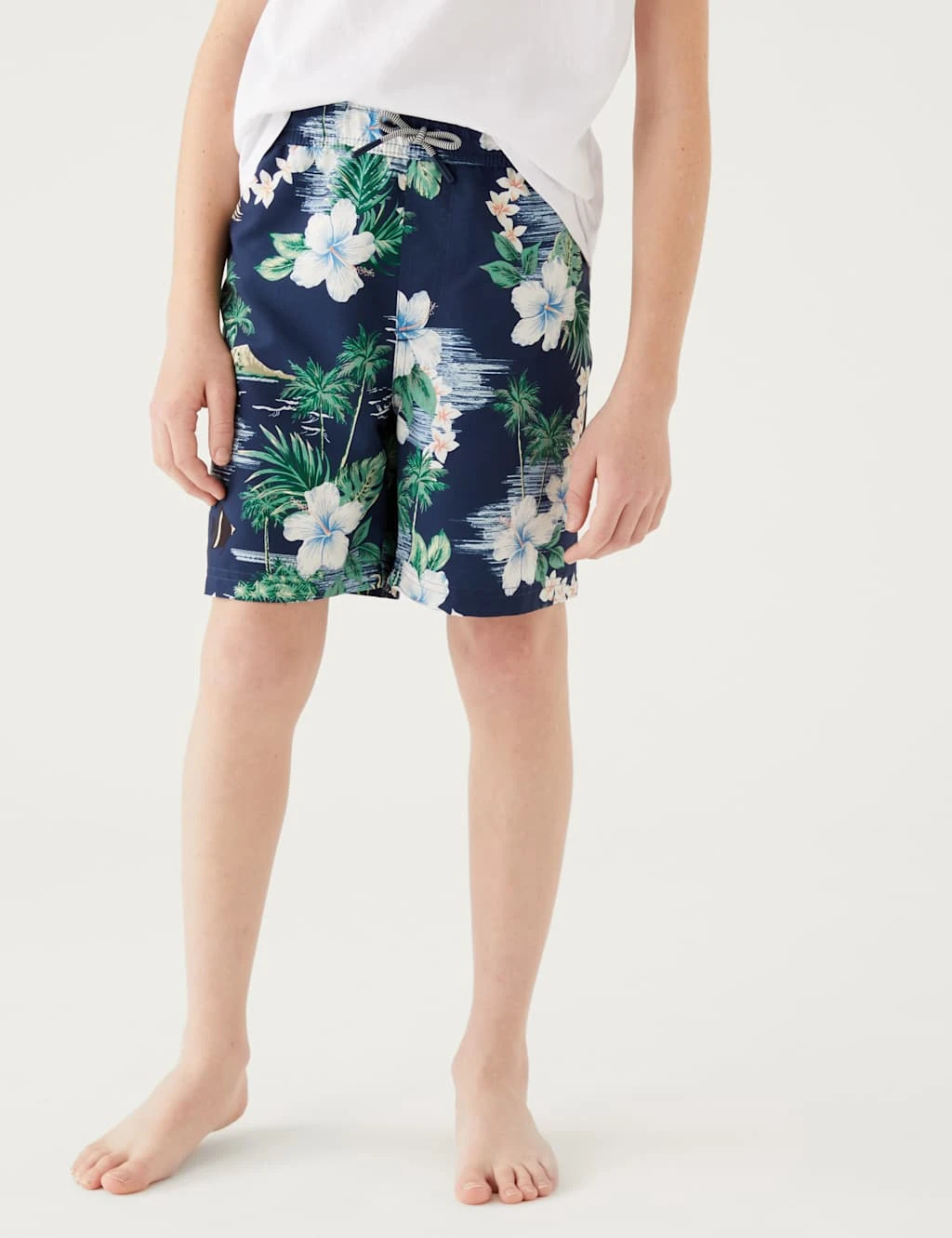 Mini Me Hawaiian Print Swim Shorts (6-16 Yrs) 3 Mini Me Hawaiian Print Swim Shorts (6-16 Yrs) - Image 3