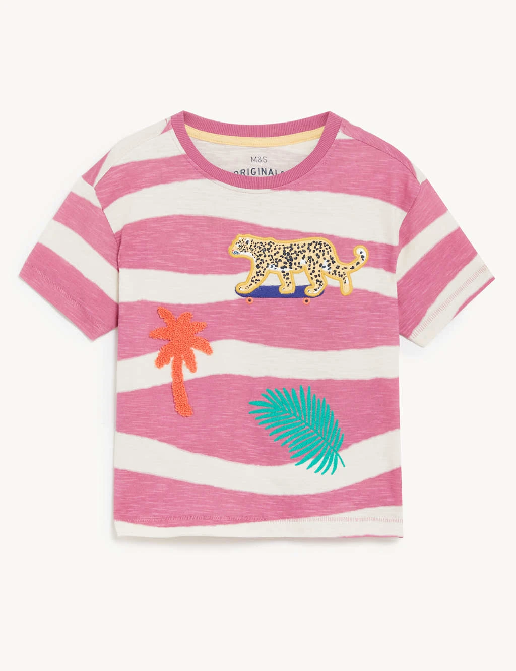 Pure Cotton Striped Safari T-Shirt (2-8 Yrs) 2 Pure Cotton Striped Safari T-Shirt (2-8 Yrs) - Image 2