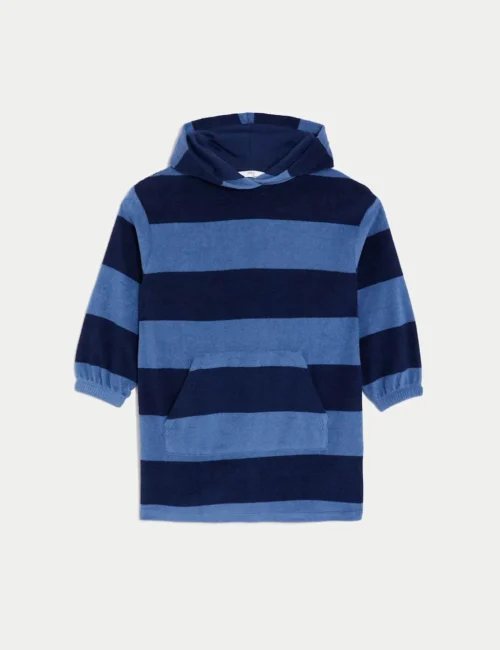 Cotton Rich Towelling Striped Poncho (1-7 Yrs)