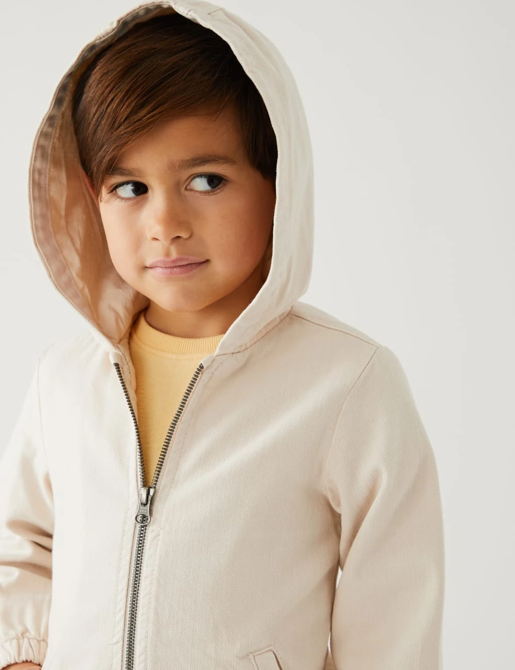 Cotton Rich Denim Hooded Jacket (2-8 Yrs) 3 Cotton Rich Denim Hooded Jacket (2-8 Yrs) - Image 3
