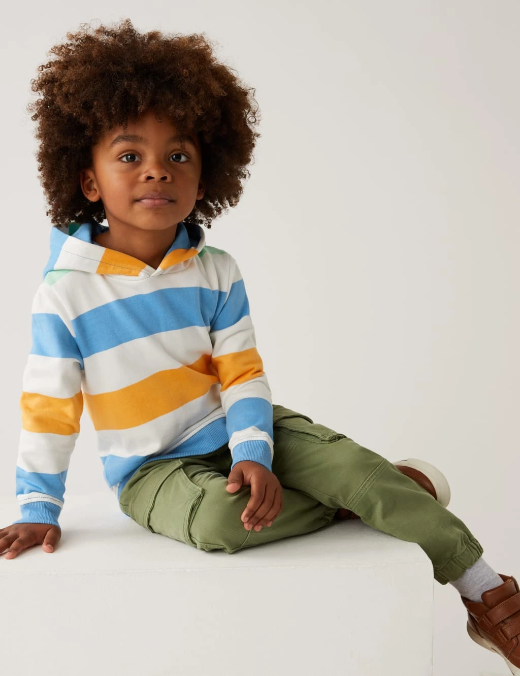 Pure Cotton Striped Hoodie (2-8 Yrs) 1 Pure Cotton Striped Hoodie (2-8 Yrs)