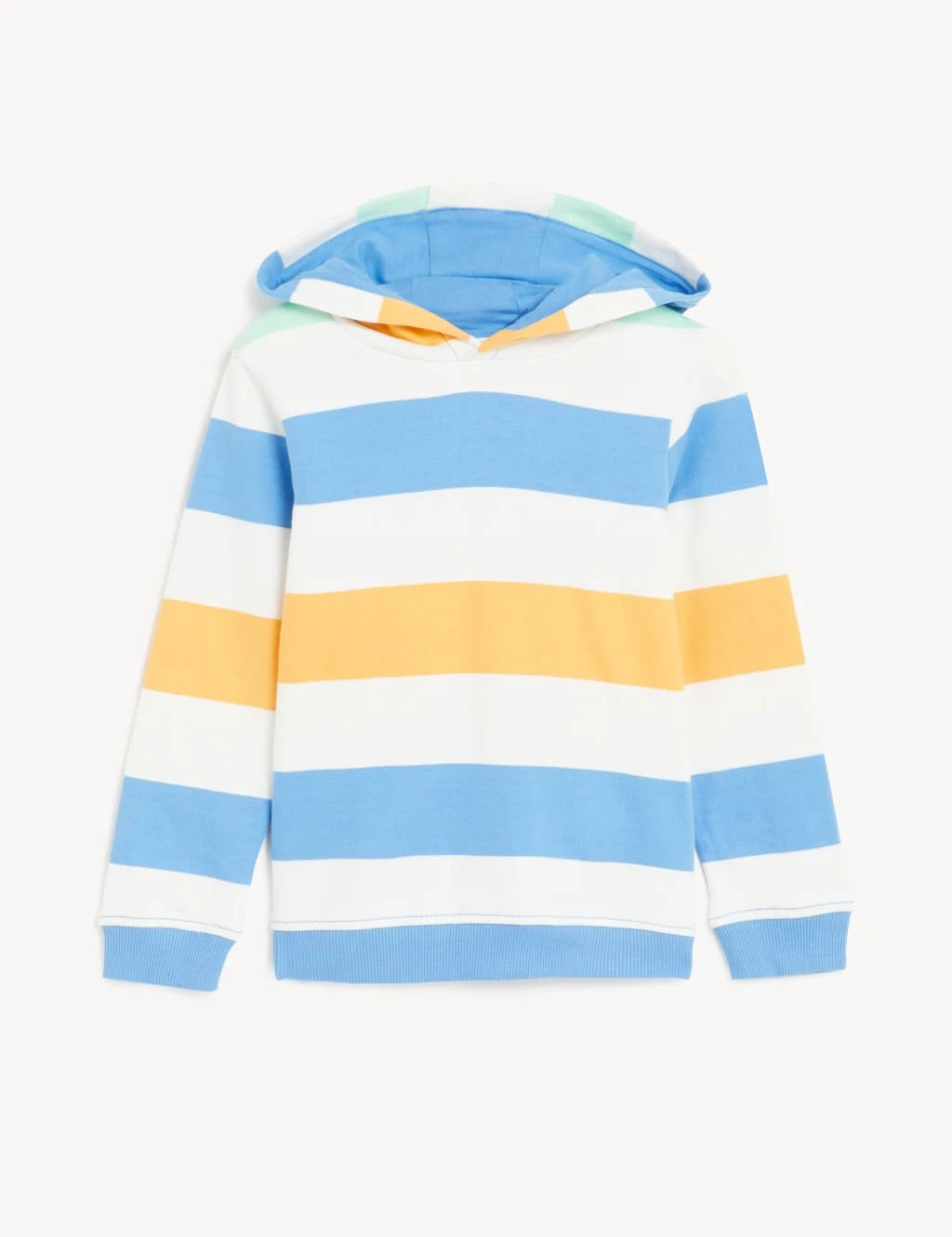 Pure Cotton Striped Hoodie (2-8 Yrs) 2 Pure Cotton Striped Hoodie (2-8 Yrs) - Image 2