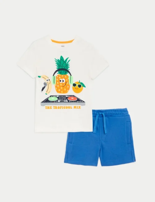 2pc Pure Cotton Tropical Mix Outfit (2-8 Yrs)
