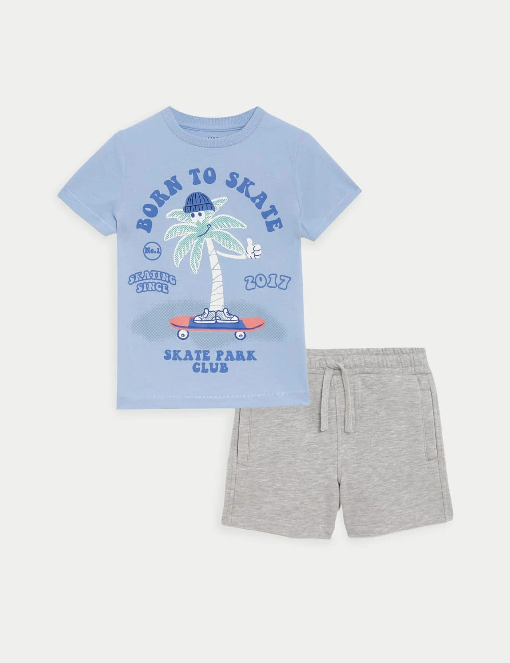 2pc Pure Cotton Born To Skate Outfit (2-8 Yrs) 2 2pc Pure Cotton Born To Skate Outfit (2-8 Yrs) - Image 2