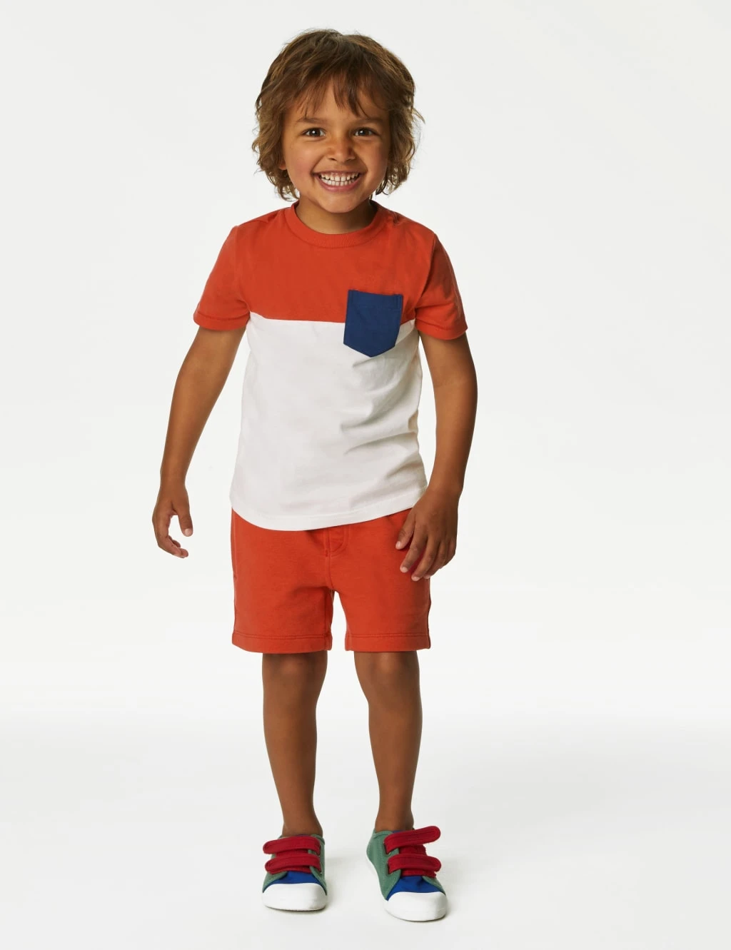 2pc Pure Cotton Red Colourblock Outfit (2-8 Yrs) 1 2pc Pure Cotton Red Colourblock Outfit (2-8 Yrs)