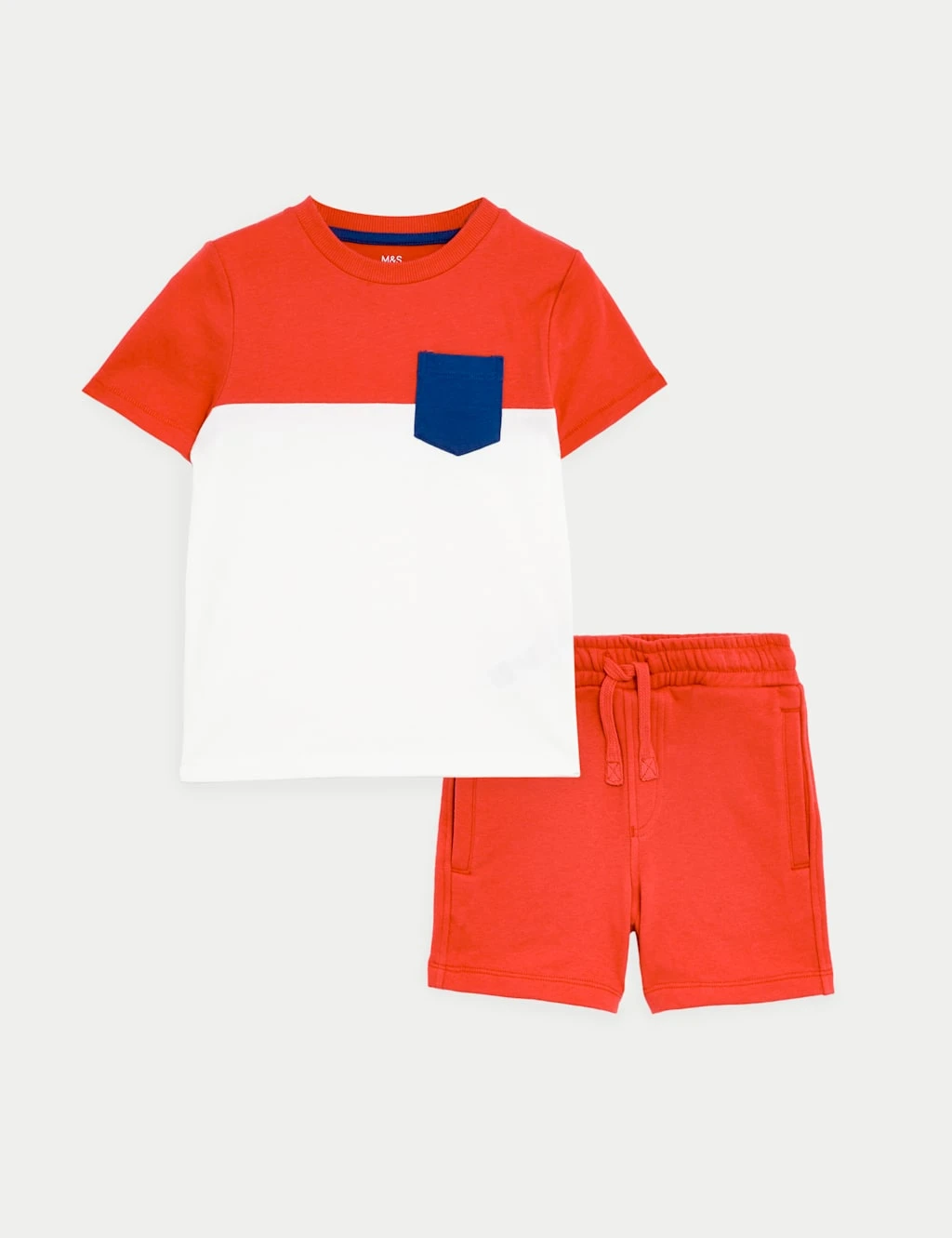2pc Pure Cotton Red Colourblock Outfit (2-8 Yrs) 2 2pc Pure Cotton Red Colourblock Outfit (2-8 Yrs) - Image 2