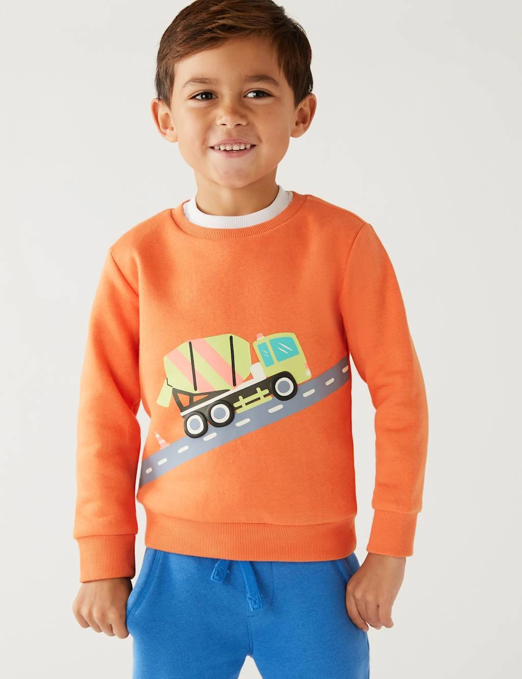 Cotton Rich Truck Sweatshirt (2-8 Yrs) 1 Cotton Rich Truck Sweatshirt (2-8 Yrs)