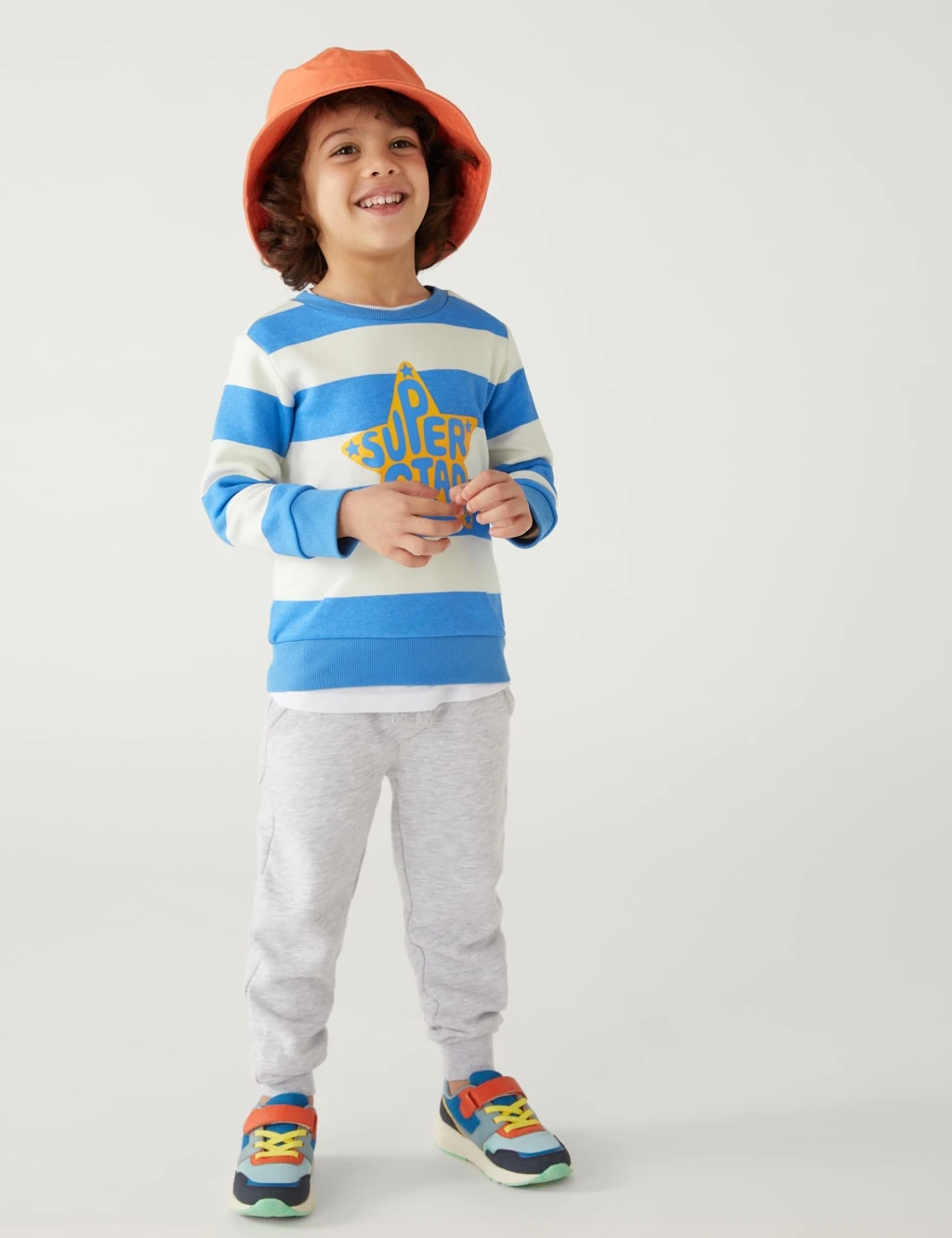 Cotton Rich Striped Star Sweatshirt (2-8 Yrs) 3 Cotton Rich Striped Star Sweatshirt (2-8 Yrs) - Image 3