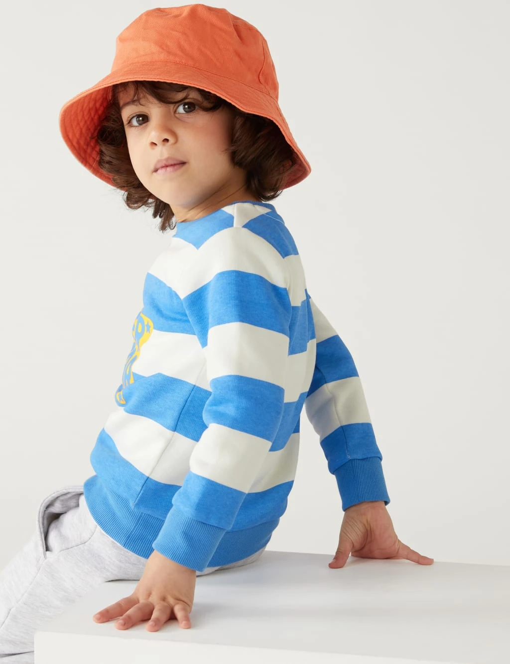 Cotton Rich Striped Star Sweatshirt (2-8 Yrs) 4 Cotton Rich Striped Star Sweatshirt (2-8 Yrs) - Image 4