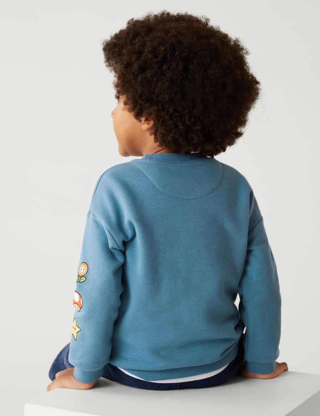 Cotton Rich Super Mario™ Sweatshirt (2-7 Yrs) 4 Cotton Rich Super Mario™ Sweatshirt (2-7 Yrs) - Image 4