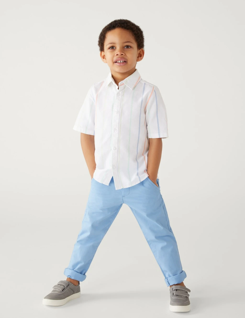 Pure Cotton Striped Oxford Shirt (2-8 Yrs) 3 Pure Cotton Striped Oxford Shirt (2-8 Yrs) - Image 3