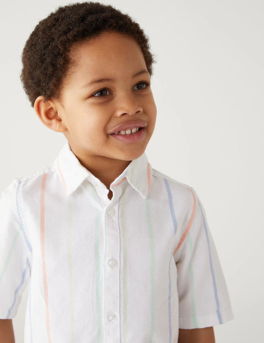 Pure Cotton Striped Oxford Shirt (2-8 Yrs) 4 Pure Cotton Striped Oxford Shirt (2-8 Yrs) - Image 4