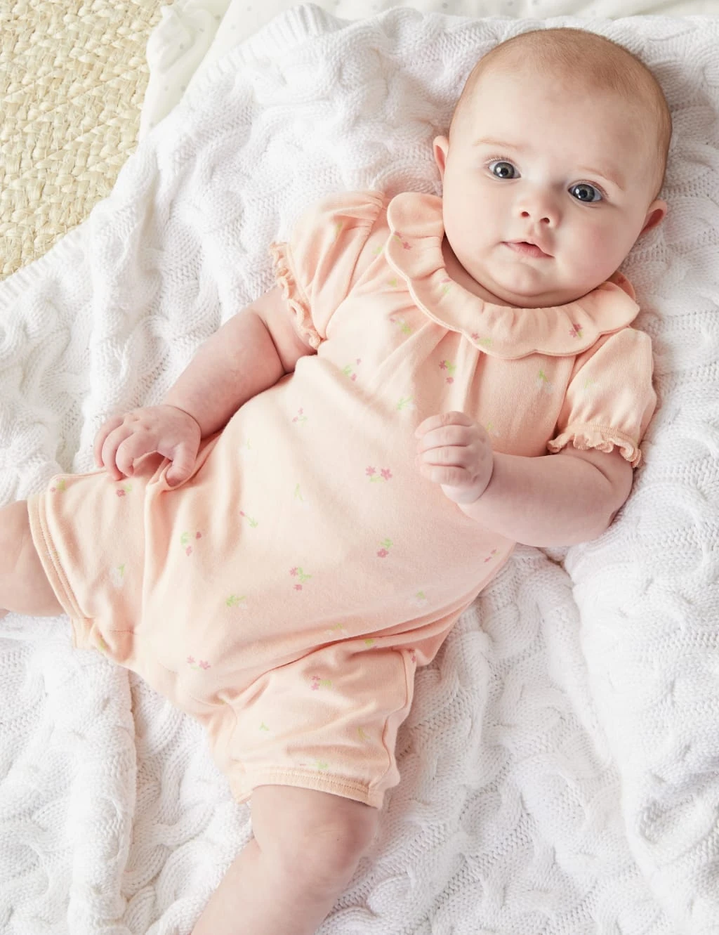 Pure Cotton Floral Romper (0-12 Mths) 1 Pure Cotton Floral Romper (0-12 Mths)