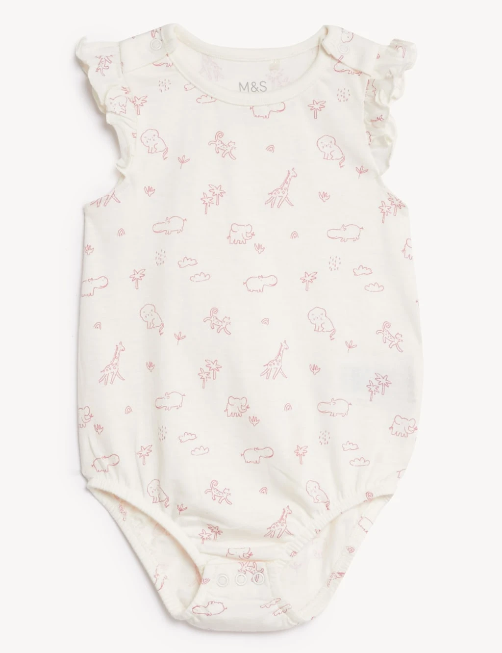 2pk Pure Cotton Animal Rompers (0-1 Yrs) 2 2pk Pure Cotton Animal Rompers (0-1 Yrs) - Image 2