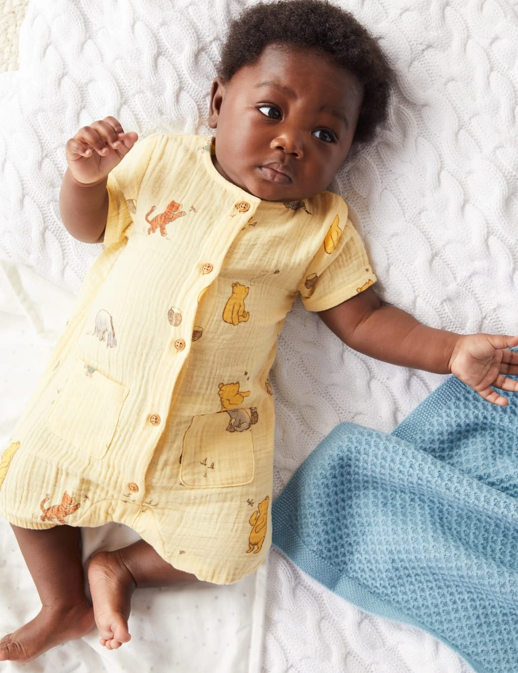 Pure Cotton Winnie The Pooh™ Romper (7lbs-1 Yrs) 1 Pure Cotton Winnie The Pooh™ Romper (7lbs-1 Yrs)