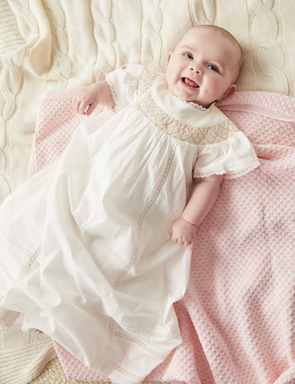 Pure Cotton Embroidered Christening Gown (7lbs-12 Mths) 1 Pure Cotton Embroidered Christening Gown (7lbs-12 Mths)