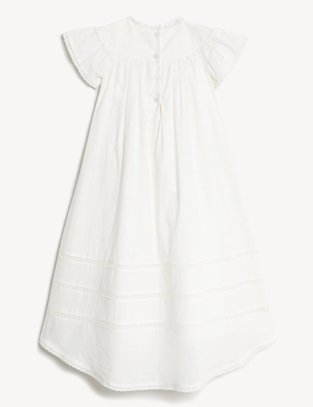 Pure Cotton Embroidered Christening Gown (7lbs-12 Mths) 3 Pure Cotton Embroidered Christening Gown (7lbs-12 Mths) - Image 3