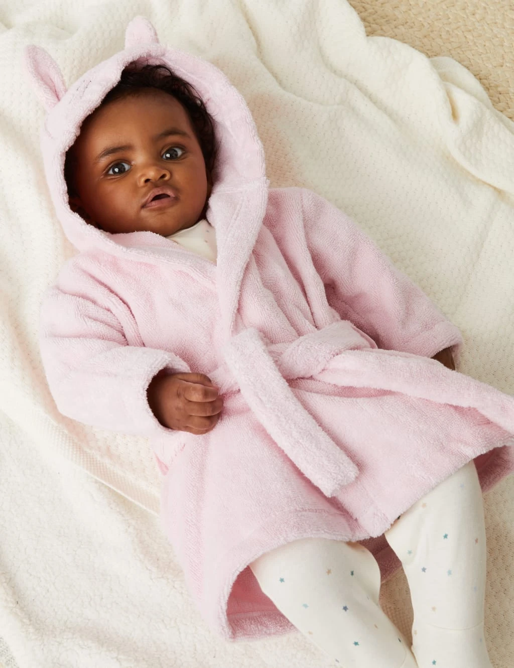 Pure Cotton Bunny Hooded Bathrobe (7lbs - 3 Yrs) 1 Pure Cotton Bunny Hooded Bathrobe (7lbs - 3 Yrs)